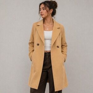 Camel Double-Breasted Coat 🤎✨